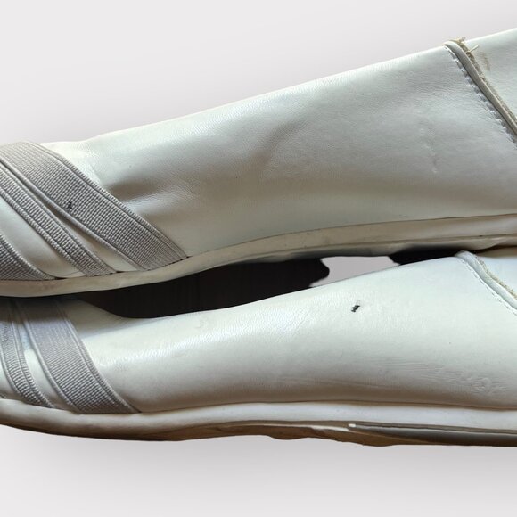 Aerosoles Size 8.5 White Spin Cycle Faux Leather Cross Weave Ballet Flats Shoes - Picture 7 of 7